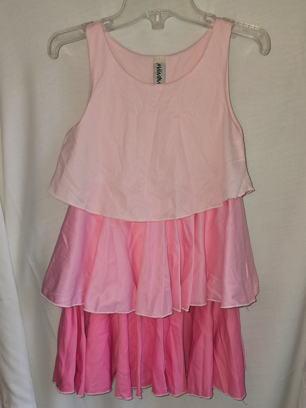 Mignon Layered Pink Ombre Twirl Dress for Girls